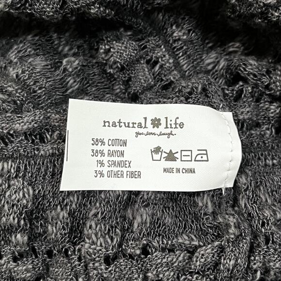Natural Life Juliet Ruffle Cardigan Sweater Womens Medium Gray Knit Boho - Picture 11 of 11